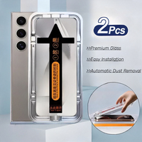 2Pcs Tempered Glass For Samsung Galaxy S25 S24 S23 S22 Ultra S22 S21 S23 Plus Easy Installation Automatic Screen Protector