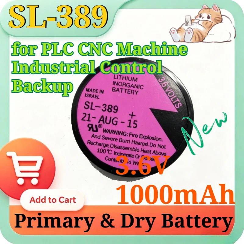 1-2pcs SL-389 3.6V 1000mAh Li-SOCl₂ Lithium Battery Coin Cell for PLC CNC Machine Industrial Control Backup Battery Accessories