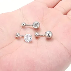3pcs Short Belly Button Rings, 6mm Bar Length Stainless Steel 14G Small Belly Rings, Navel Piercing Jewelry