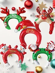 5pcs Christmas Hair Clasp Balloons Christmas Headdress Balloons Santa Claus Christmas Decorations Christmas Party Decorations