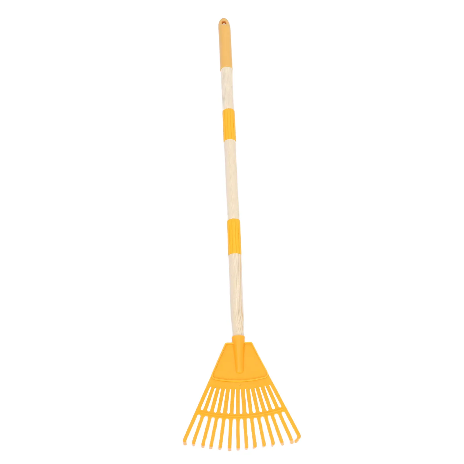 Small Garden Rake Plastic 14 Teeth Detachable Handle Yard Cleanup Leaf Rake Lightweight Ergonomic Gardening Tool Outdoor Lawn