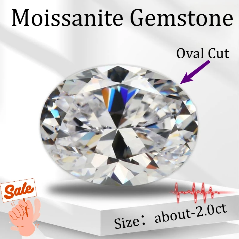 

Moissanite Gemstone Grayish Yellow Color Oval Cut GRA Authentication Lab Grown Diamond for Charms DIY Jewelry Making