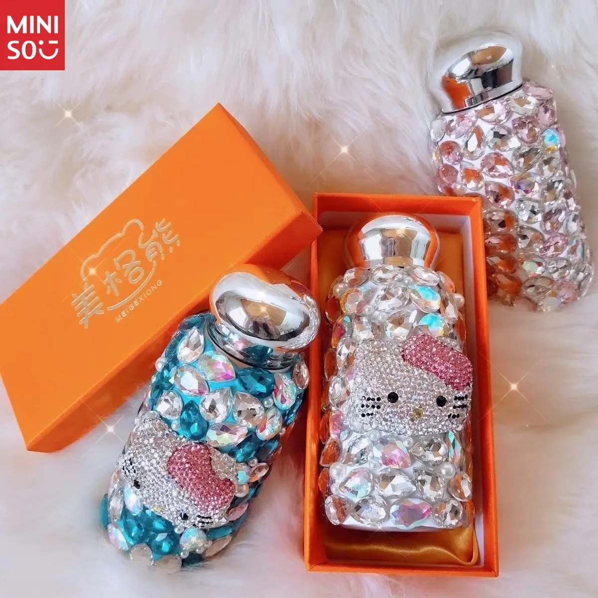 

Изолированная чашка с рисунком кота, 260 мл, украшенная стразами, нержавеющая сталь 304, упаковка в подарочной упаковке