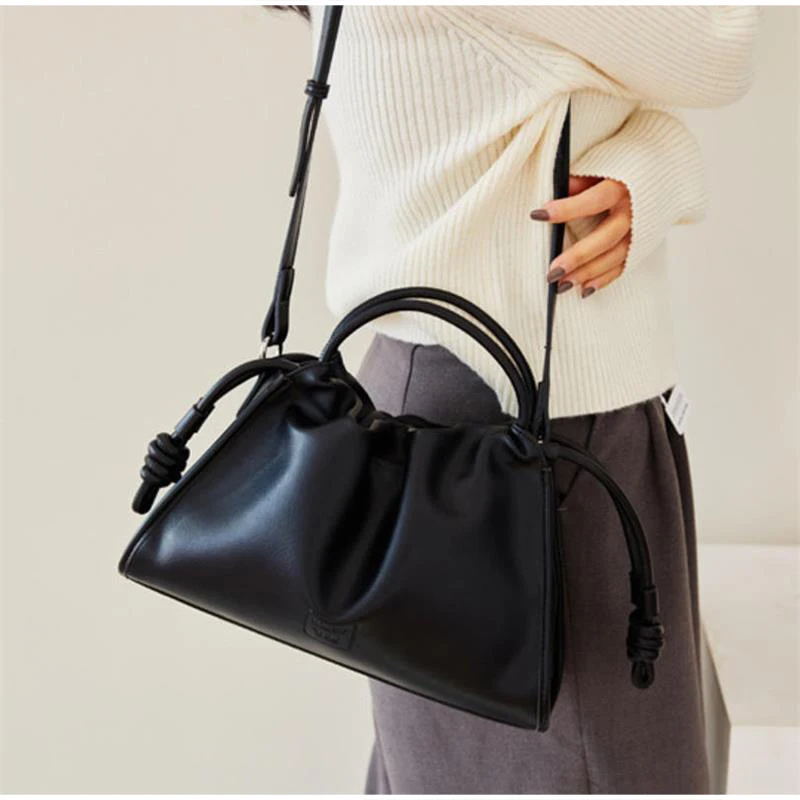 

Роскошная брендовая женская сумка на плечо из мягкой кожи со складками на шнурке, сумка через плечо, кошелек с клецками для женщин, модная сумка-мессенджер