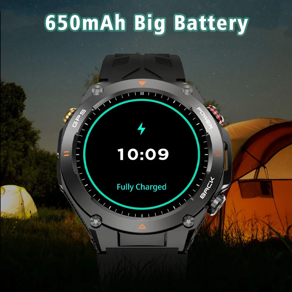 2025 New Real GPS Smart Watch Men Bluetooth Call Compass 650mAh Big Battery Sport Waterproof Smartwatch for Android