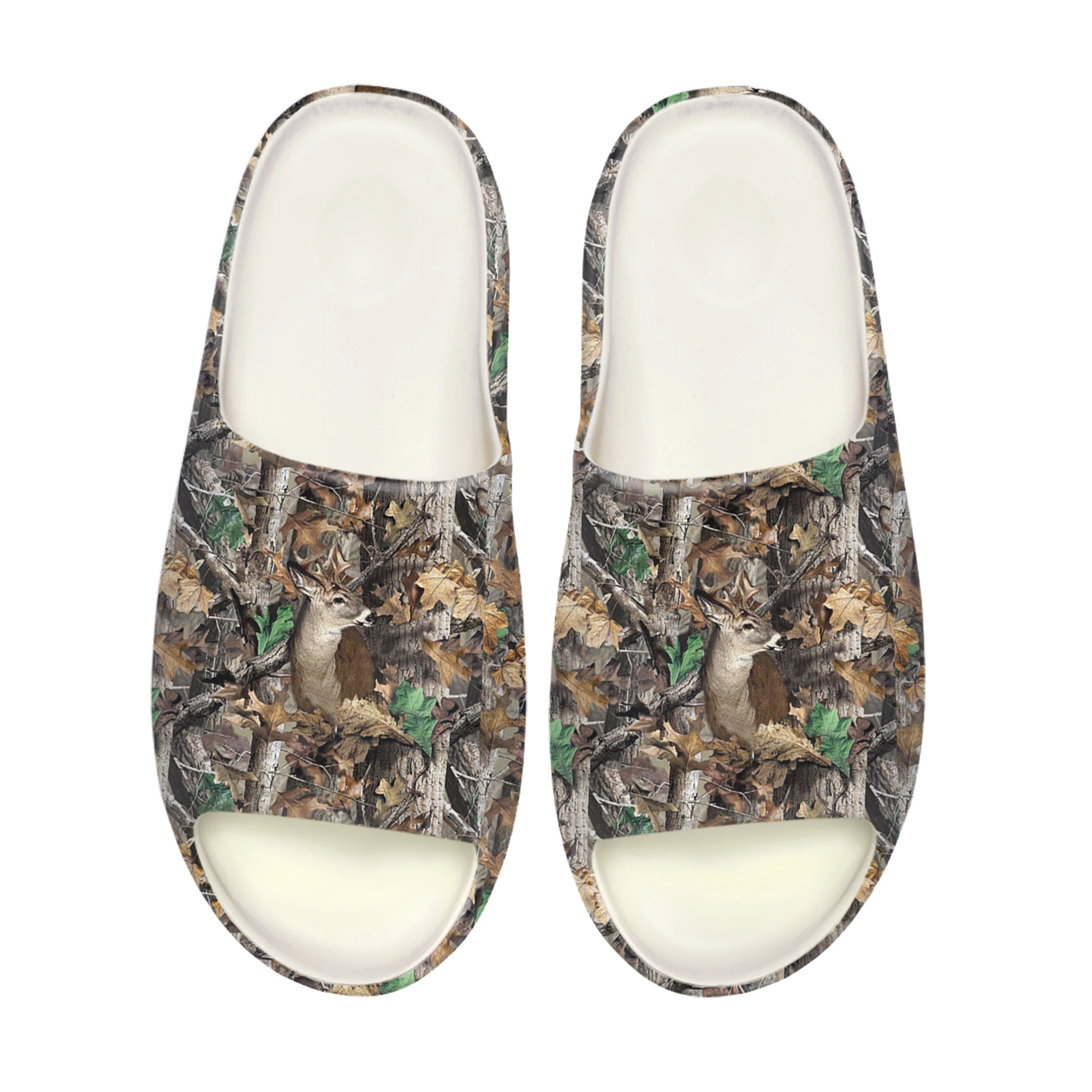 

Camo Deer Camouflage Hunting Soft Sole Sllipers Home Clogs Custom Water Shoe Mens Womens Teenager Stepping on Shit Beach Sandals