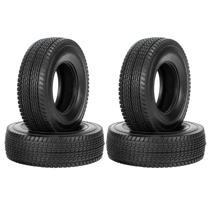 4pcs 25mm Hard Rubber Tires for 1/14 Tamiya RC Semi Tractor Truck Tipper MAN King Hauler ACTROS SCANIA Upgrade Parts