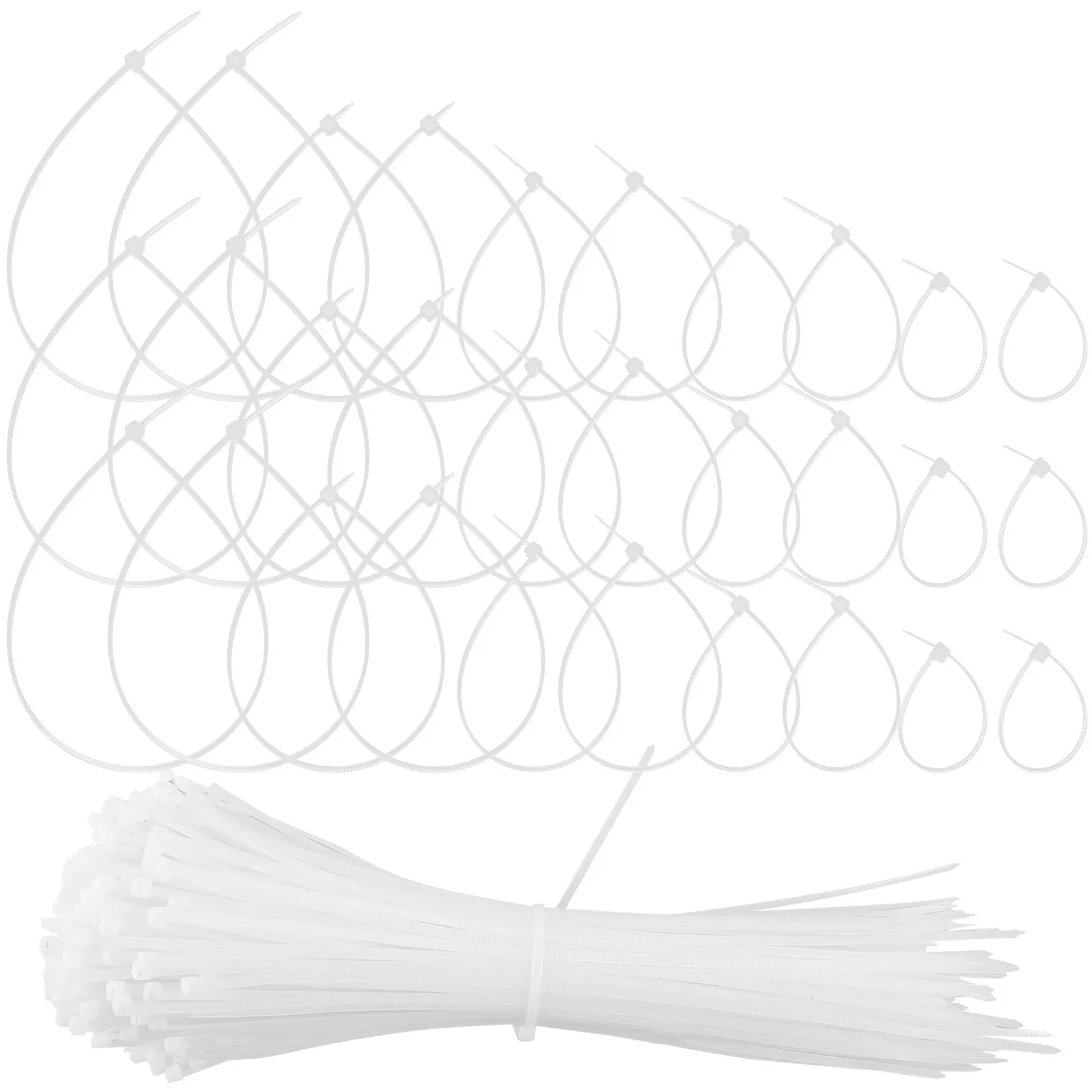 1000Pcs Black Nylon Self-Locking Cable Ties Reusable Zip Ties 4Inch 6Inch 12Inch for Wire Bundling Garden Fence Hanging Lights