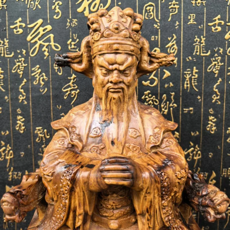 Wood carving Dragon Wuye Guangji Dragon King God of Wealth ornament