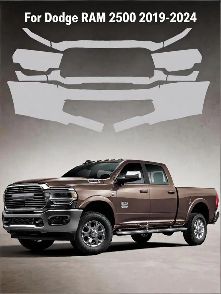 

For Dodge RAM 2500 2019-2024 TPU Bumper Scratch-Resistant Self-Healing Paint Protection Film Invisible Pre-cut PPF ﻿Kit