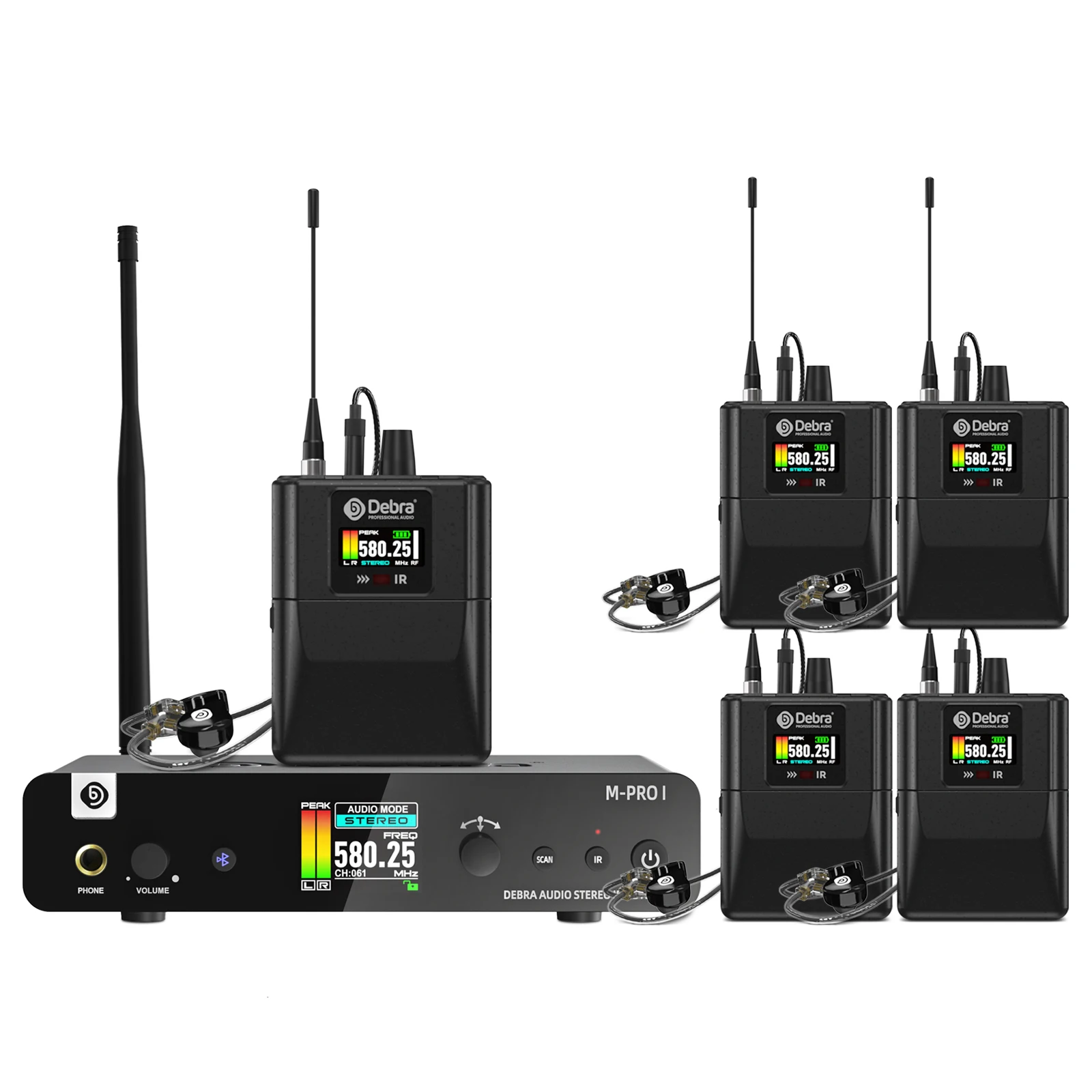 Debra M-PROI In-Ear-Monitoring-System, 560–690 MHz, Bluetooth, 24-Bit/44,1 kHz, 7-Millisekunden Latenz, für Tonstudios – Detail 19