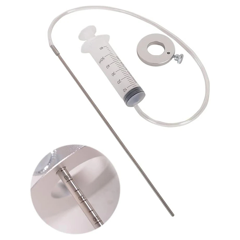 أداة مستوى زيت الشوكة مع مقياس مستوى الزيت الشوكي الدائري القابل للتعديل 60 مللي حقنة زيت الشوكة للدراجات النارية شوكة تعليق مقياس مستوى الزيت