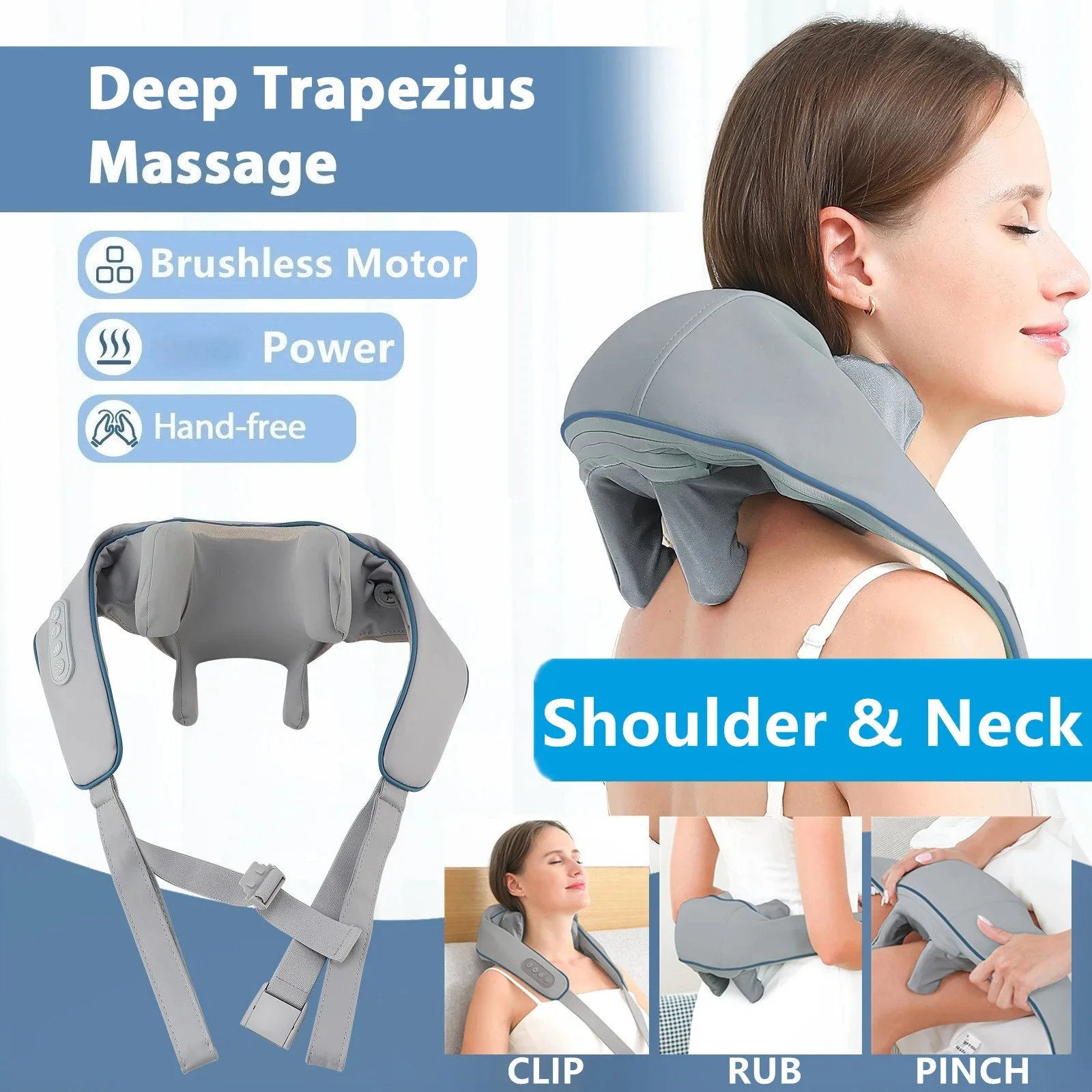 

2025 New Foreverlily Neck Shoulder Massager Wireless Shoulder and Back Kneading Massage Shawl Trapezius Neck Cervical Masajeador