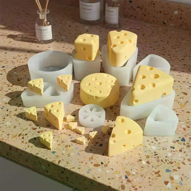 Cute Cheese Silicone Mold Non-Stick Fondant Cake Tray Chocolate Ice Cube Soap Making Mold Food Grade DIY