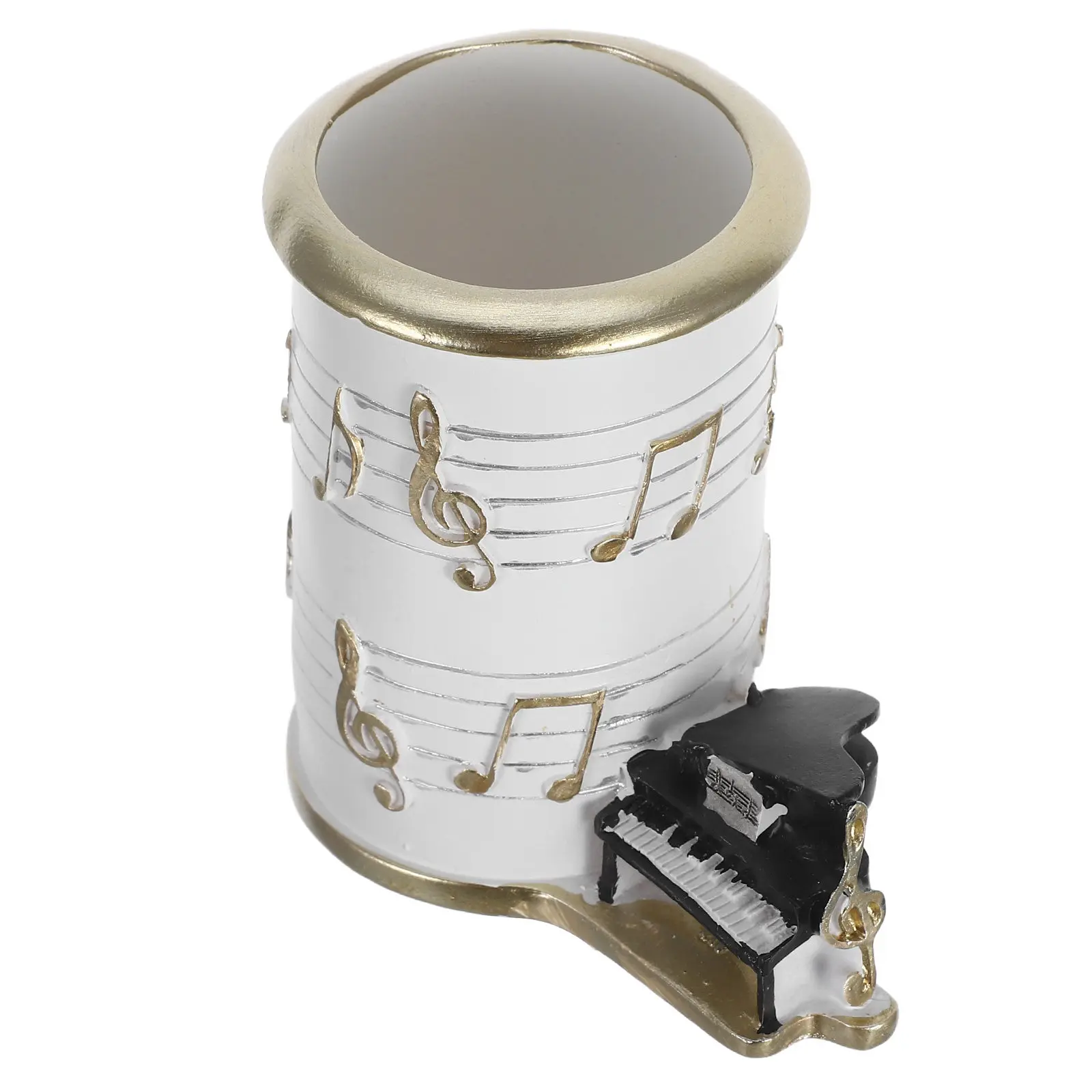1Pcs Note Line Piano Pen Holder Resin Brush Organizer Makeup Brush Container Pen Storage Holder Creative Desk Organizer