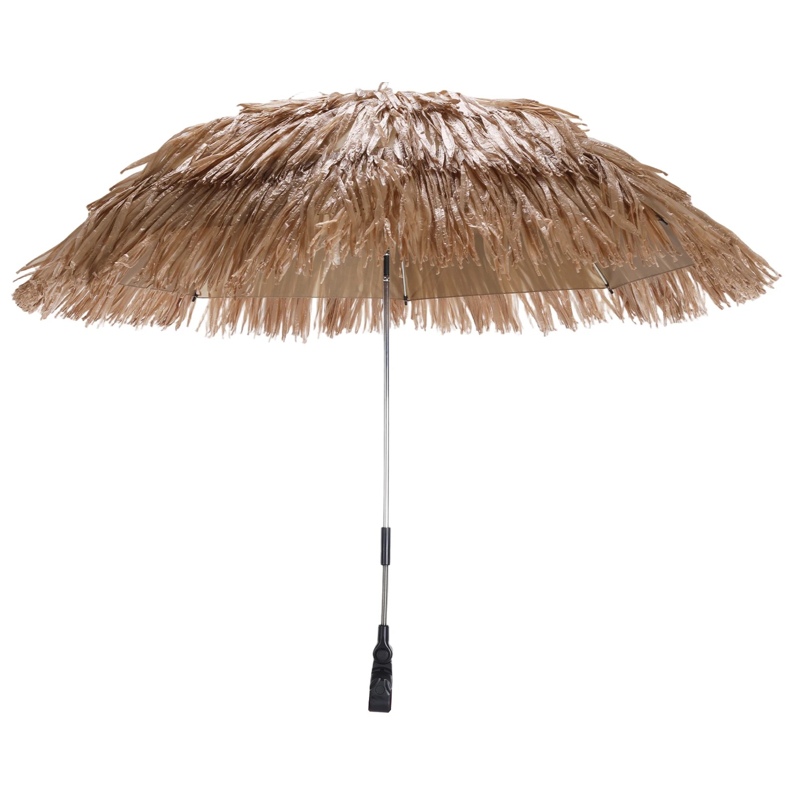 Hawaiian Style Beach Umbrella with Adjustable Clamp 360 Adjustable Umbrellas Chair Not Included for Wheelchair Golf Carts