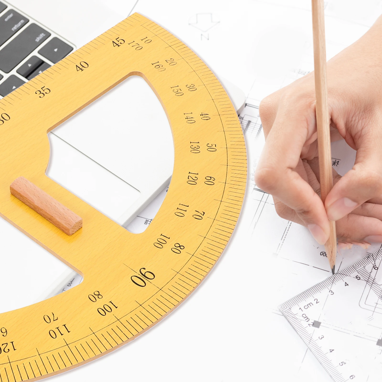 

Giant Protractor for Teacher Math Teaching Tool 180 Degree Large Square Angle Measuring Drawing Handheld Plastic
