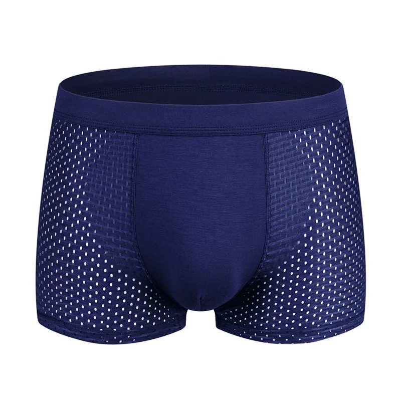 

Men's Underwear Modal Mesh Breathable Boxer Shorts Simple Thin Comfy Elastic Soft Underpant Youth Mid-rise U Convex Pouch Trunks