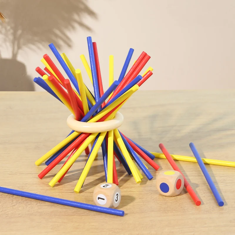 Bâtons en bois, Puzzle à empiler stable, jouets pour enfants en bas âge, Montessori, couleurs assorties, motricité Fine, jouets éducatifs sensoriels