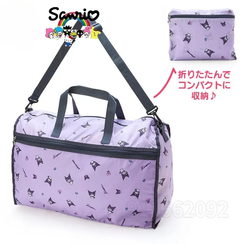 Hello Kittyi New Women's Travel Handbag Luxury Brand Fashion Travel Bag Large Capacity Folding Luggage Bag Cartoon Storage Bag