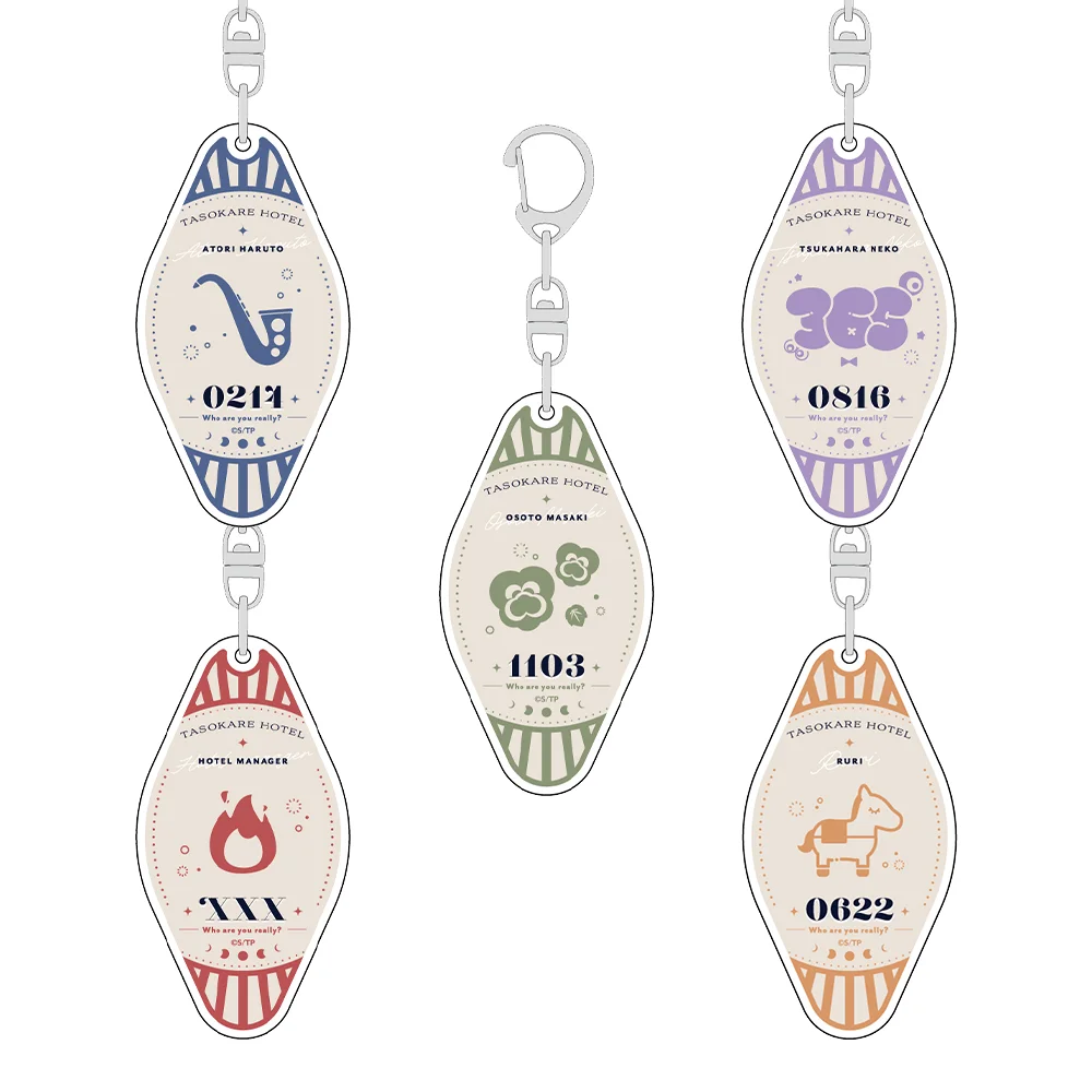 Tasokare Hotel Tsujahara Neko Atori Haruto Osoto masaki Hotel manager Ruri Menou Kiriko Acrylic Keychain Bag pendant Fans Gifts