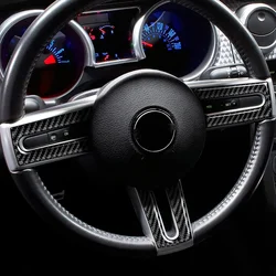 Carbon Fiber Car Steering Wheel Cover Sticker Trim for Ford Mustang 2005 2006 2007 2008 2009 Interior Accessories