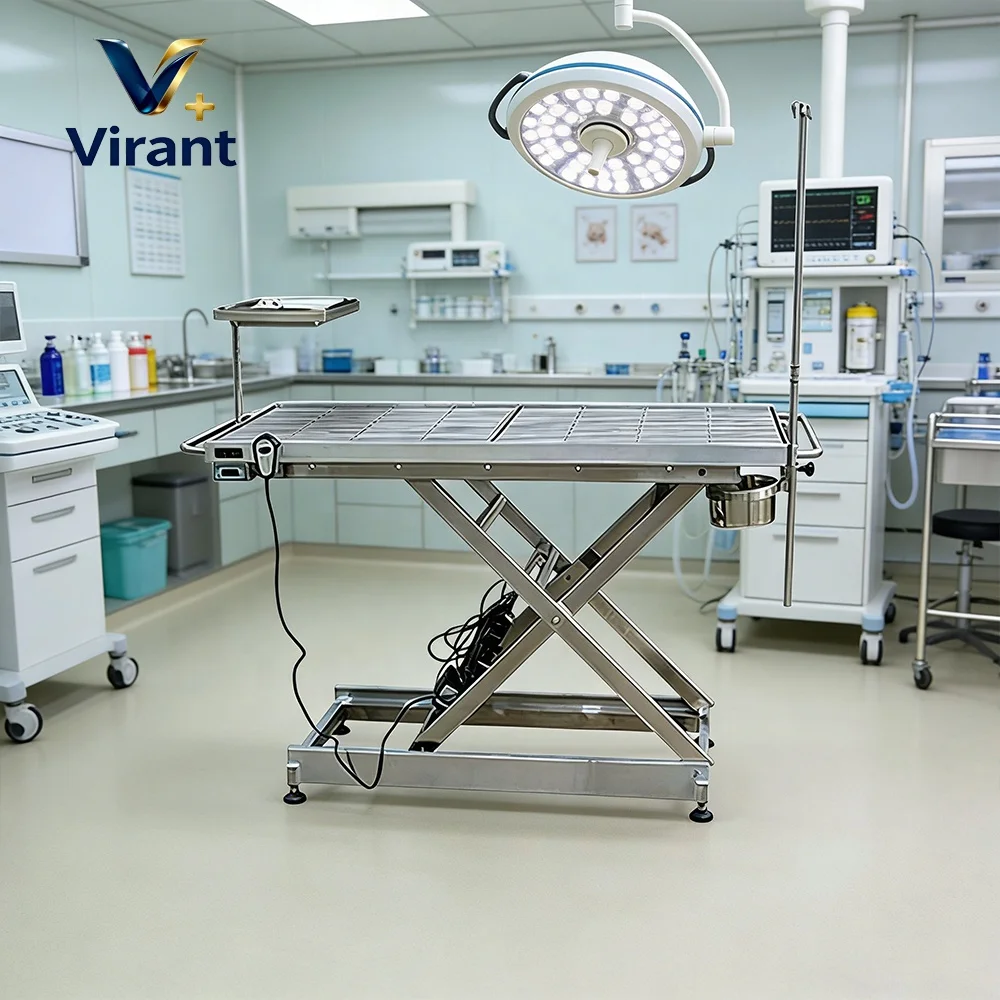 Virant Customized Stainless Steel Veterinary Operating Table For Large Animal Dogs Electric Adjustable Diagnostic Surgical Table