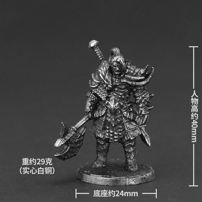 White Brass Witcher Contract Ogre Soldier Tribe Warrior Statue Mini Model Toy Decoration Character Statue Desktop Decor Figurine