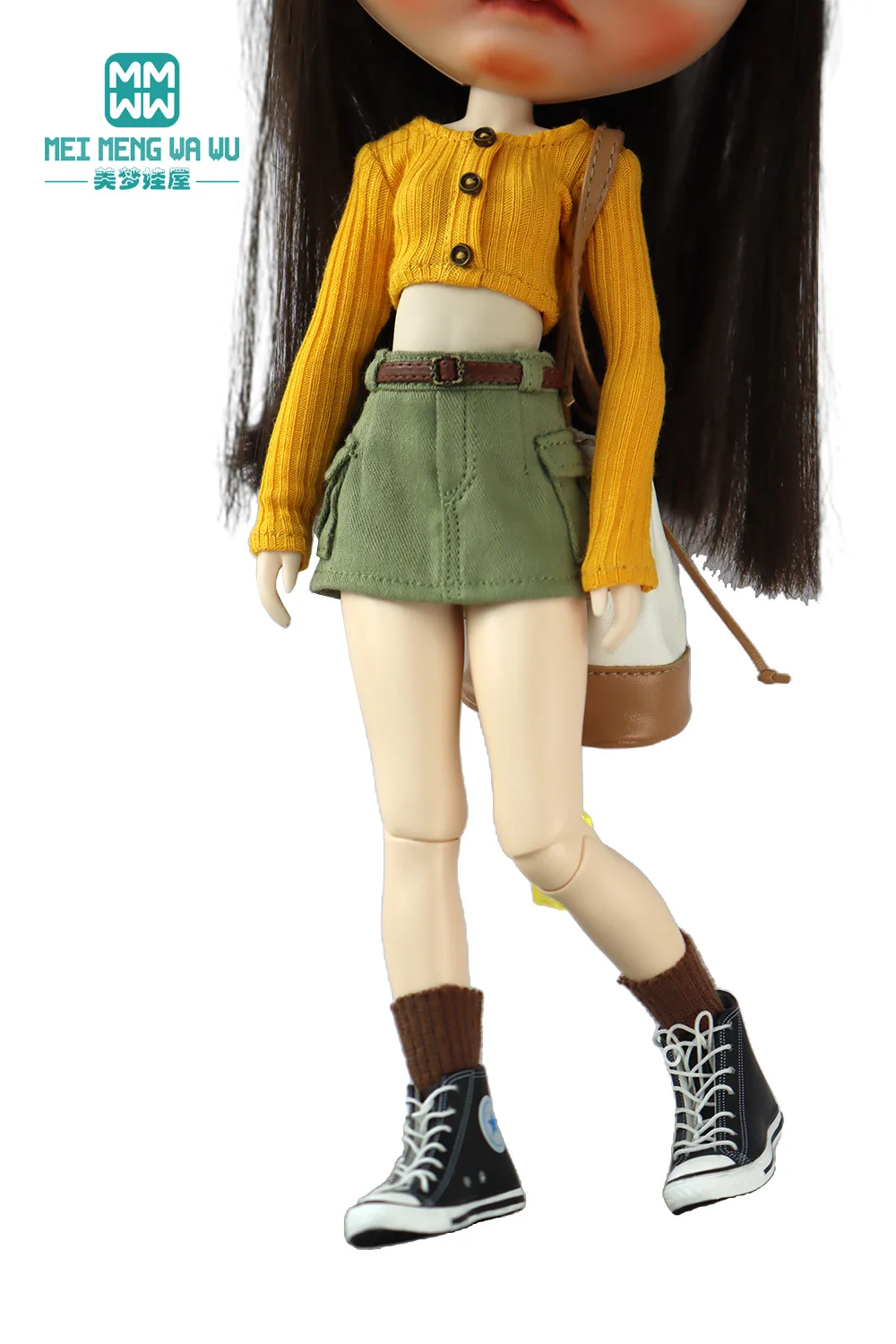 28 cm Blyth-Puppenkleidung, modische bonbonfarbene Blusen, Mini-Jeansröcke für OB23 OB24 Azone-Puppenzubehör – Detail 20