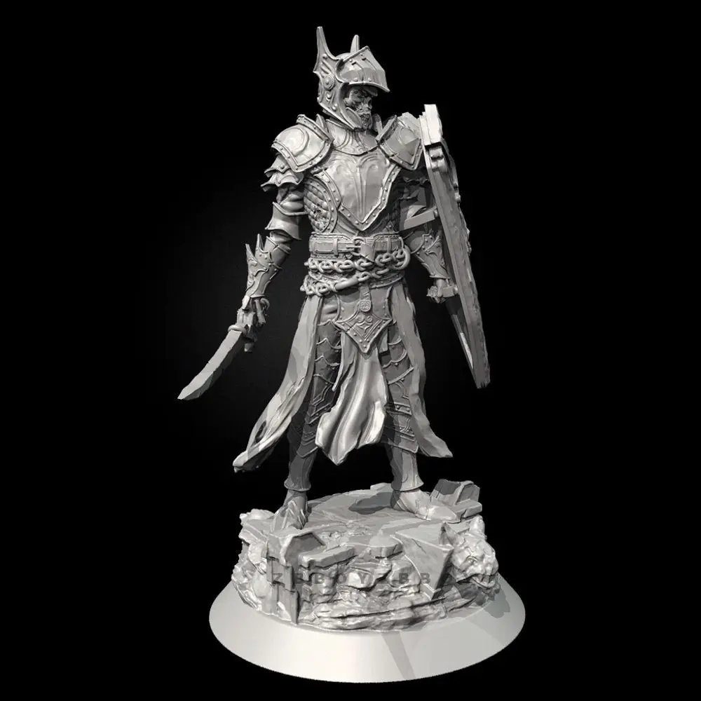 38mm 50mm 75mm Knight Undead Resin Soldier Figure White Model Assembly Model 3D Printed DIY Coloring Figurines Miniatures