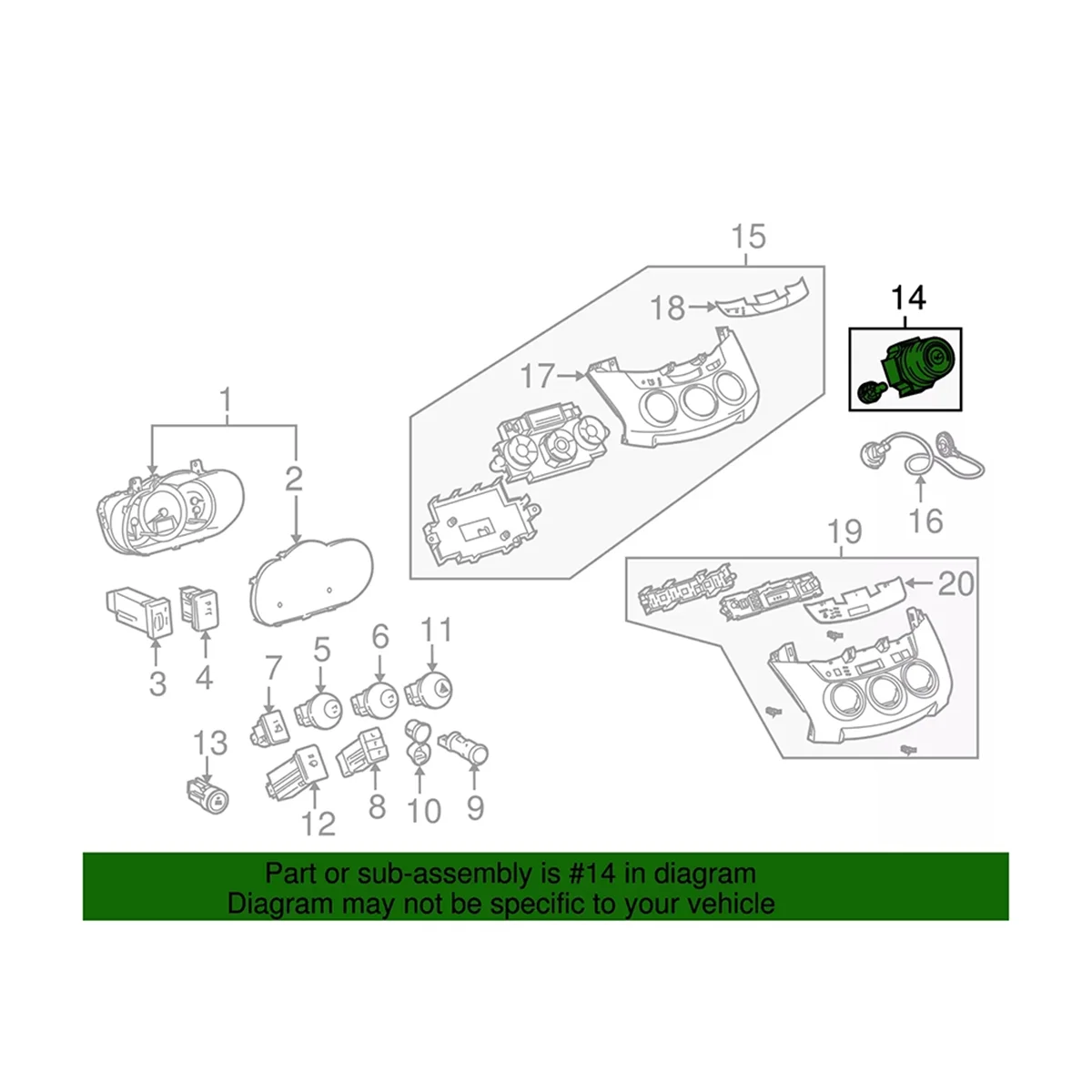 Car Air Conditioning Control Panel Switch A/C Heater Fan Blower Control Switch 559020R010 for Toyota Rav4