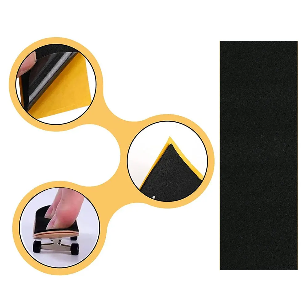 10pcs Finger Skateboard Anti Slip Mat Deck Uncut Tape Stickers Black Foam Grip Tape for Fingerboard Paper Crafts Card Supplies