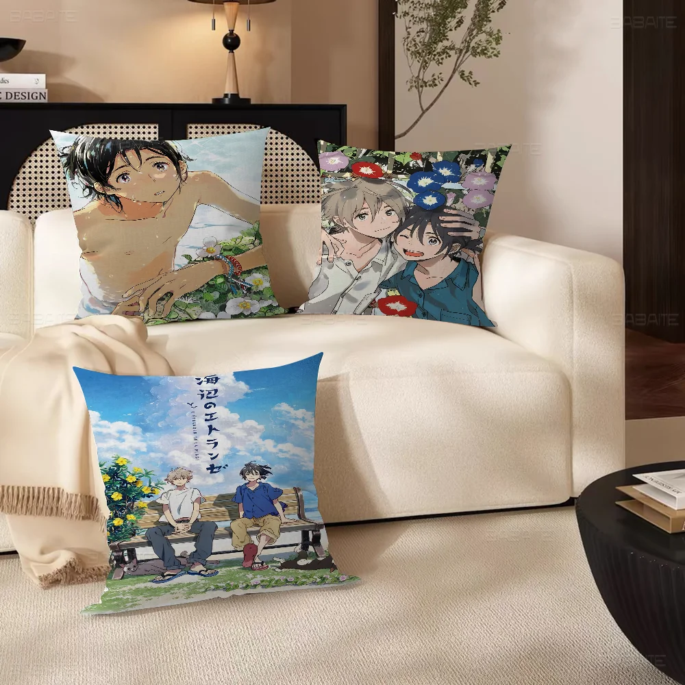 

Anime Movie Umibe No Etranger Pillow Cushion Cover Pillowcase Living Room Sofa Home Decor Customized