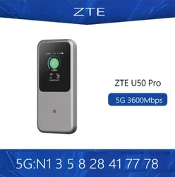 Unlocked ZTE 5G Portable WiFi U50 Pro 10000mah 27W Fast Charge WiFi 6 3600Mbps Mobile Hotspot 5G Router Sim Card Slot MU5120