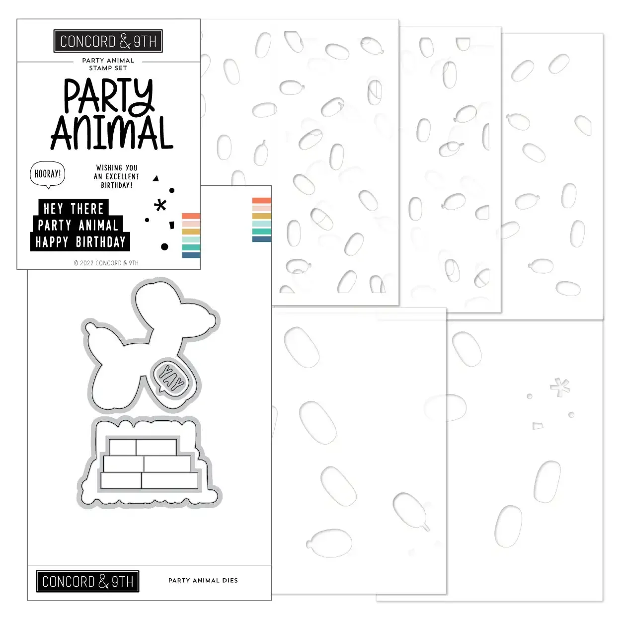 2024 New Party Animal Balloon Clear Stamps Metal Cutting Dies Stencil For DIY Scrapbook Diary Decoration Embossing Cut Template