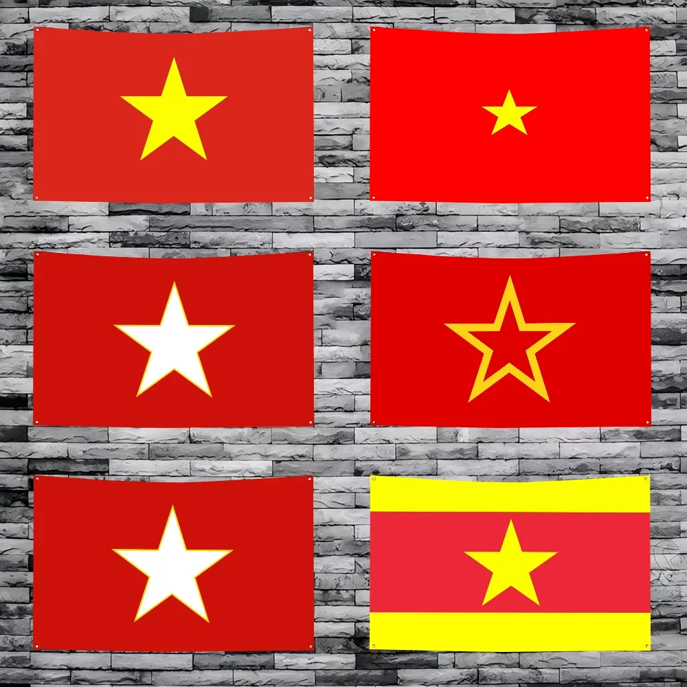 1pc Socialist Republic Of Vietnam Flag Banners Four Hole Flag Polyester Outdoor Decor Room Aesthetic