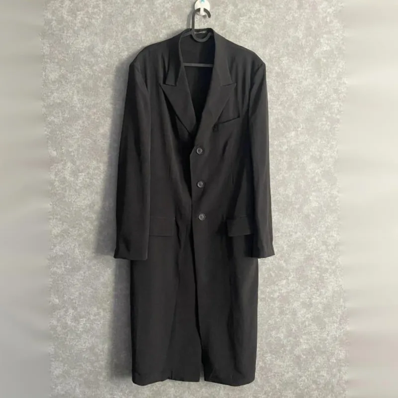 HKSH Spring Autumn New Men's Yamamoto Long Coat Dark Trench Fashion Chic Ins Vibe Punk Windbreaker Light Luxury Jackets HK26378