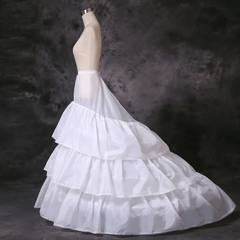 Wedding Dress Trailing Crinoline Three Steel Three Lotus Leaves with Lace Elastic Waist Cloth Large Slippers Tutu Skirt