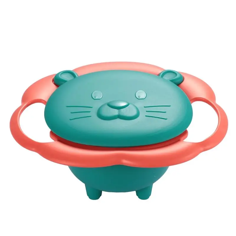 AB41-Secure Lid Tasse à collation anti-déversement, 360 °   Bol rotatif - Conception de bol d'équilibre avancée pour enfants
