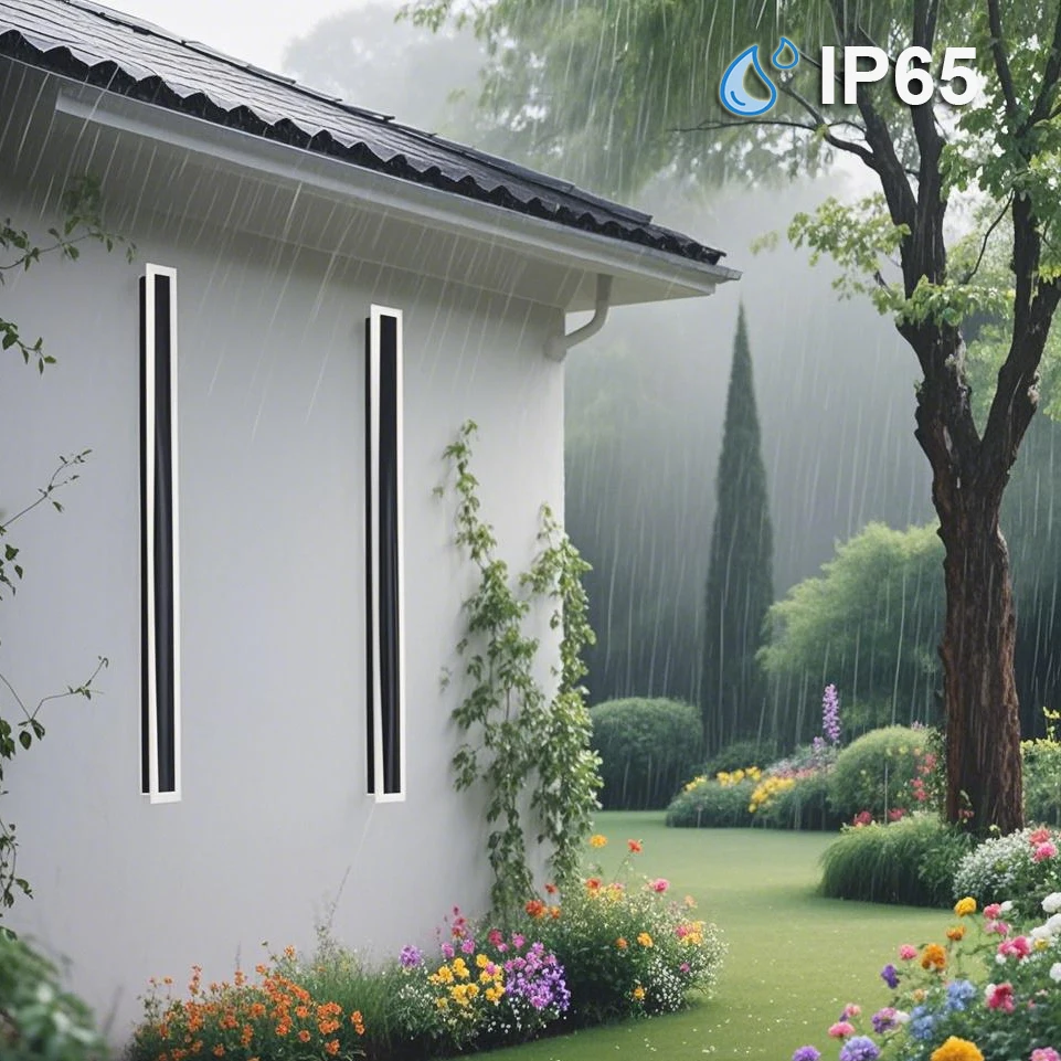 Wholesale 15W 6V IP65 Solar Linear Wall Lamp Outdoor Porch Exterior LED Strip Light Modern Garden Decor Landscape
