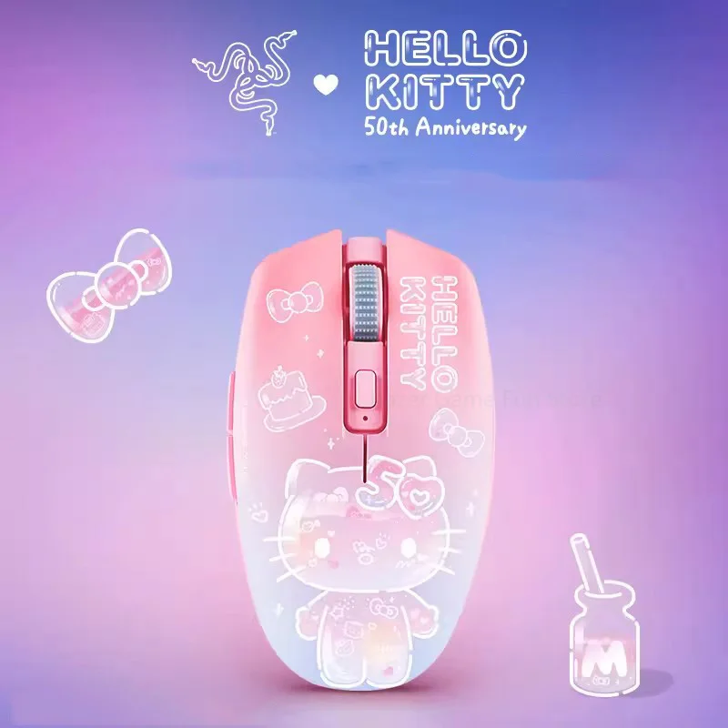 Imagem -02 - Razer-sanrio Hello Kitty Wireless Gaming Mouse Kuromi Pochacco Edição Limitada Modos Duplos 60g Design Ultra-leve Original