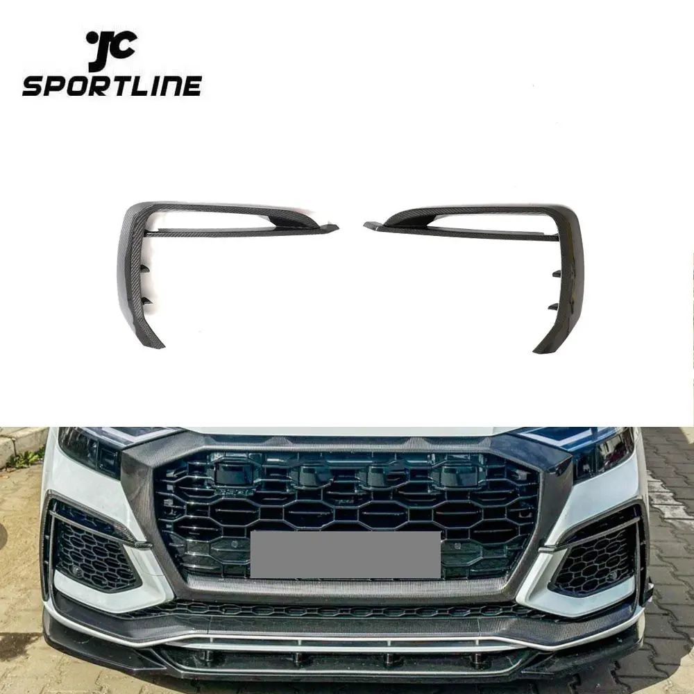 

Q8 Carbon Fiber Car Front Bumper Fins Canards For Audi RSQ8 2021-2023