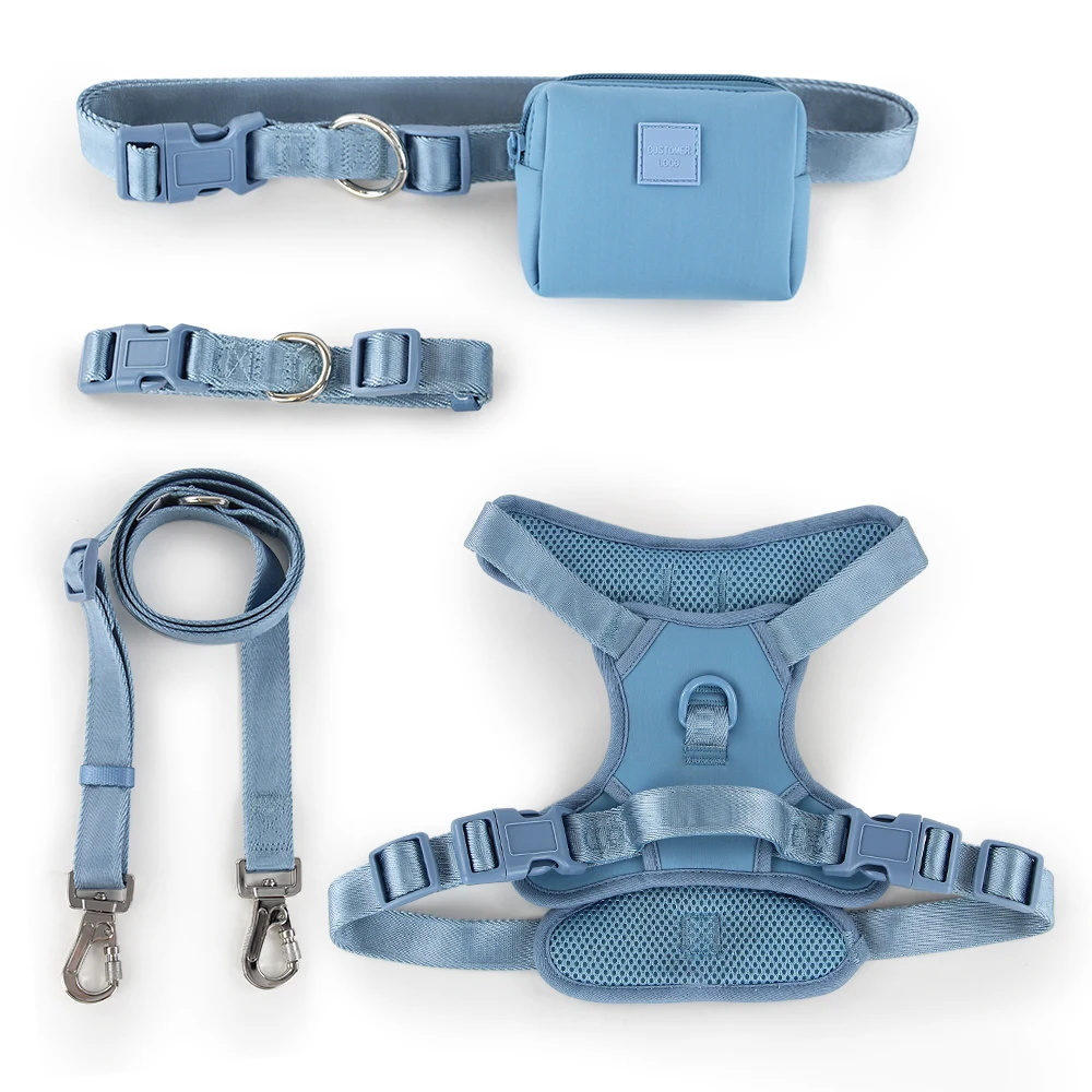 

ODM Customizable LOGO Adjustable Breathable Fashion Simple Neoprene Dog Harness with Ease Hands Free Leash