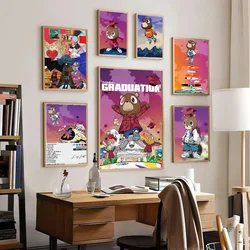Modern Pop Wall Art Hip-Hop Rapper Kanye West Poster Movie Sticky Posters Retror DIY Room Bar Cafe Aesthetic Art Wall Painting