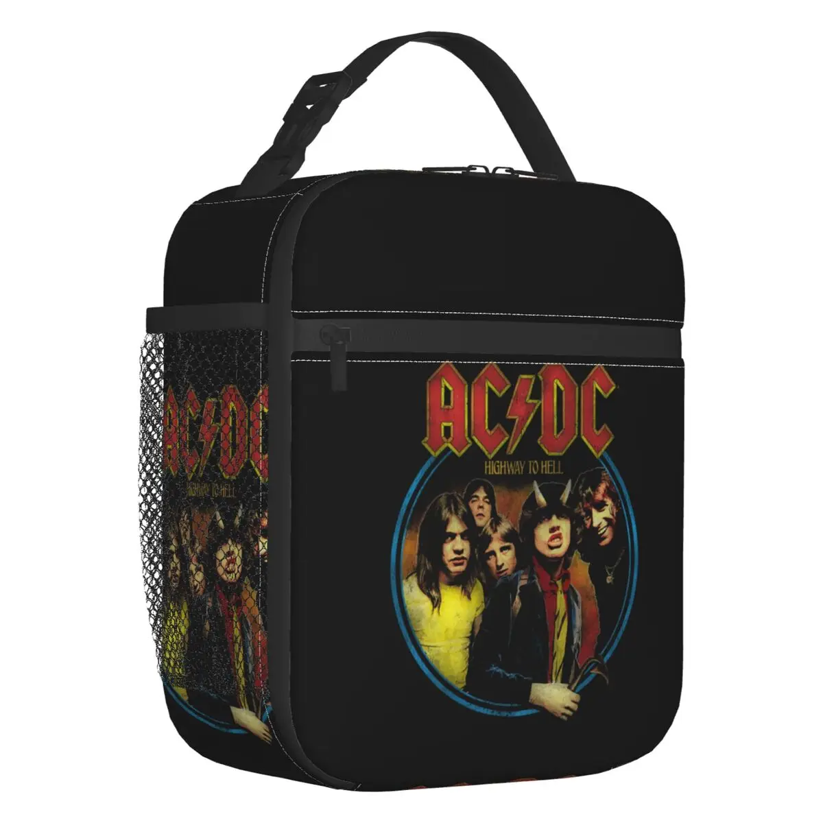 

AC DC Rock And Roll Insulated Lunch Bag for Women Leakproof Australian Band Star Thermal Cooler Bento Box Beach Camping Travel