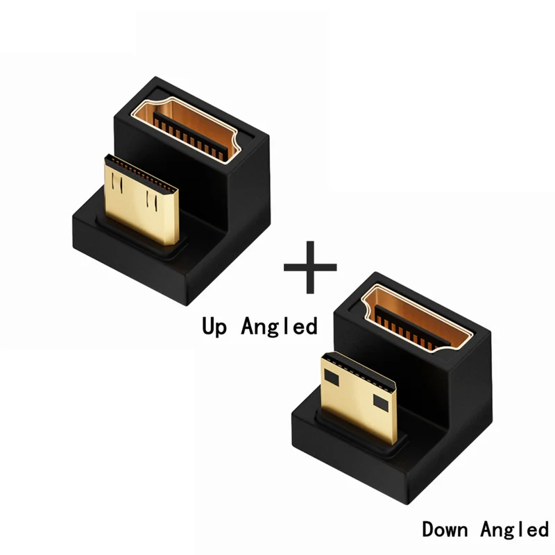 360 Degree Mini HDMI U-shaped Adapter Mini HDMI Male To HDMI Female Angled L Converter HD 2.1V Extension 4K 8K 60Hz