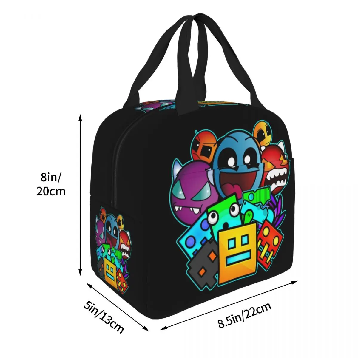 Geometry Cube Gaming Dash Old School Insulated Lunch Bag High Capacity Lunch Container Cooler Bag Lunch Box Tote Office Travel