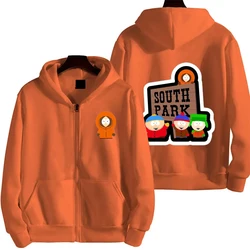 2025 New Fashion South Park Cartoon Anime Men's Hoodie Autumn/Winter Women's Zipper Sweatshirt Couple's Coat