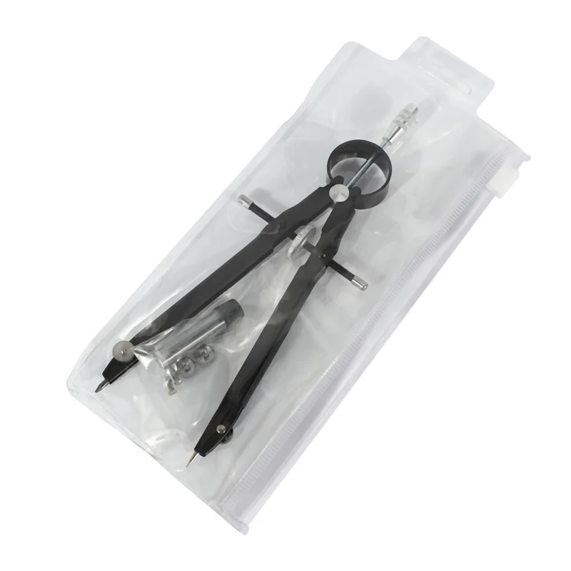 5X Professional Compass, Compass Geometry Set With Lock, Math And Precision Compass, Metal And Durable (Black)