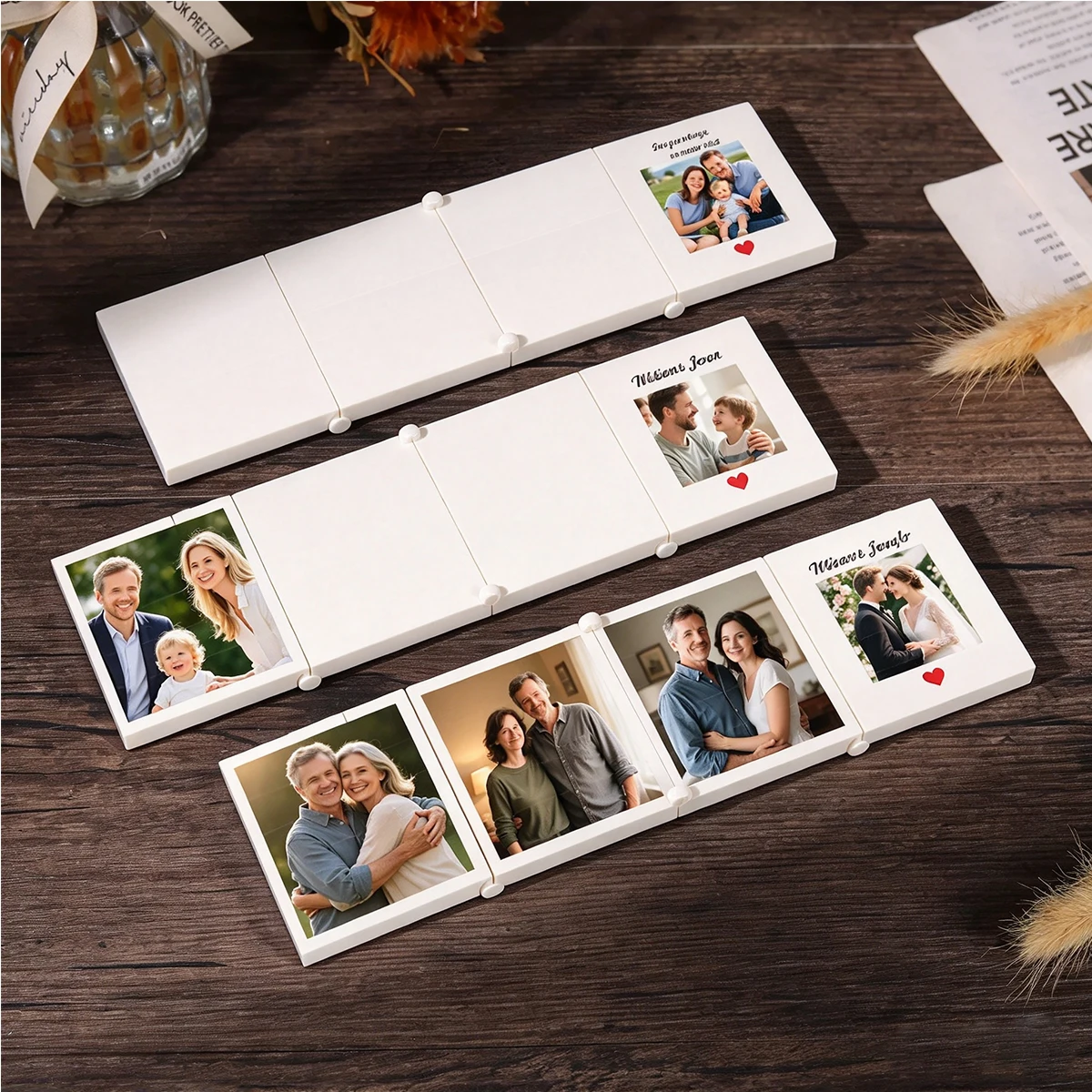 Custom Folding Building Block Photo Frame Personalized Picture Album Block Ornament DIY Photos Display Keepsake Gift for Wedding